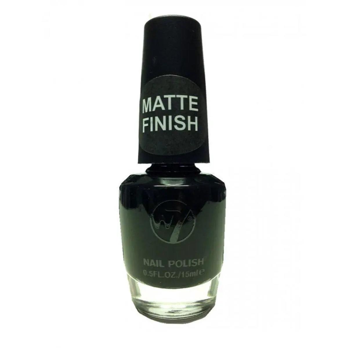 W7 Cosmetics Black Nail Polish 15ml - Matt Black